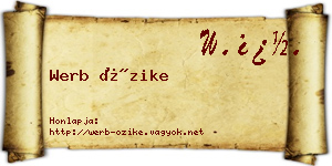 Werb Őzike névjegykártya